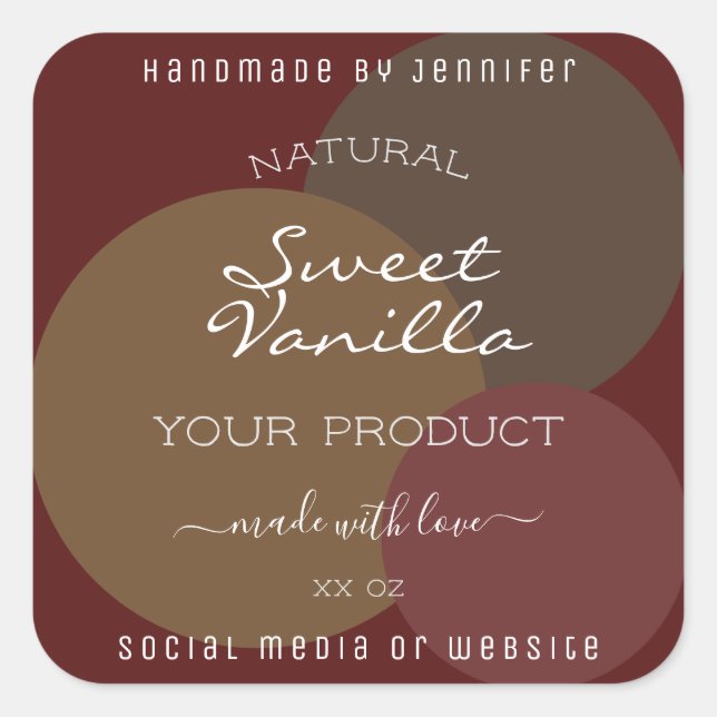 Adesivo Quadrado Rotulagens modernas de empacotamento de produtos V (Frente)