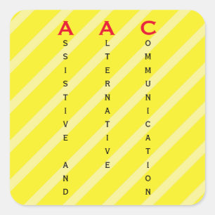 Adesivo Quadrado rótulo AAC amarelo
