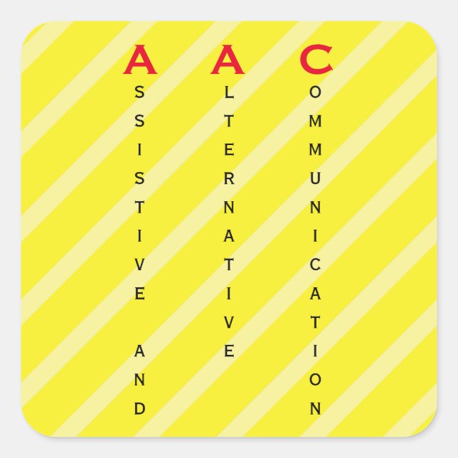 Adesivo Quadrado rótulo AAC amarelo (Frente)