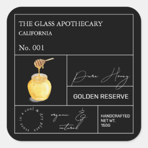 Adesivo Quadrado Rótulo Apothecary