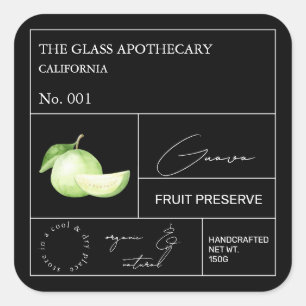 Adesivo Quadrado Rótulo Apothecary Guava
