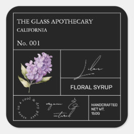 Adesivo Quadrado Rótulo Apothecary Lilac