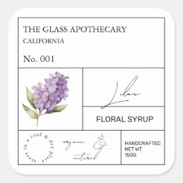 Adesivo Quadrado Rótulo Apothecary Lilac