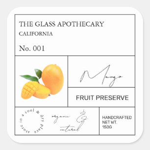 Adesivo Quadrado Rótulo Apothecary Mango