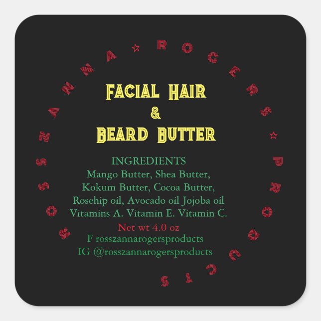 Adesivo Quadrado Rótulo comercial (Frente)