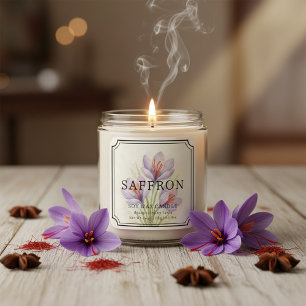 Adesivo Quadrado Rótulo Comercial da Vela de Cera de Soja Saffron E