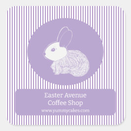 Adesivo Quadrado Rótulo Comercial do Coelhinho de Páscoa em Strips 