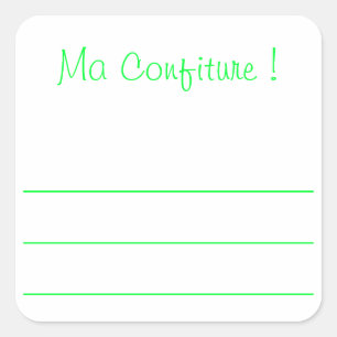 Adesivo Quadrado Rótulo compota verde “a minha compota "