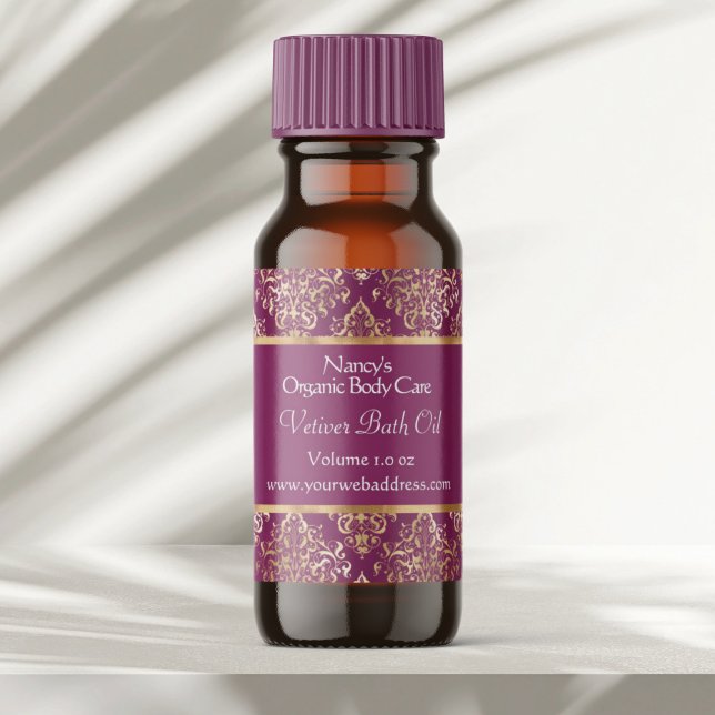 Adesivo Quadrado Rótulo cosmético para damasco e folha de ouro 4 (Criador carregado)