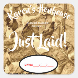 ADESIVO QUADRADO RÓTULO DA CARTONAGEM DE OVOS DE FRANÇA