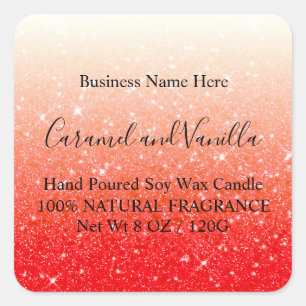 Adesivo Quadrado Rótulo da Lâmpada Vermelha Moderna