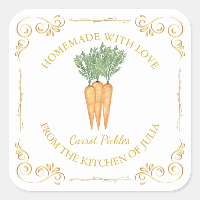 Adesivo Quadrado Rótulo da Praça da Pickle do Cenário Homemade (Frente)