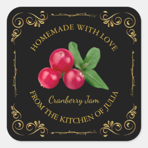 Adesivo Quadrado Rótulo da Praça de Amostras Homemade Cranberry