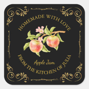 Adesivo Quadrado Rótulo da Praça de Emperramento da Apple Homemade