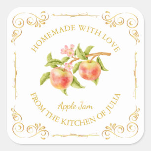Adesivo Quadrado Rótulo da Praça de Emperramento da Apple Homemade