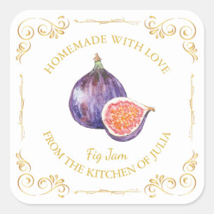 Adesivo Quadrado Rótulo da Praça de Emperramento de Fig Homemade