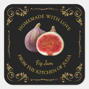 Adesivo Quadrado Rótulo da Praça de Emperramento de Fig Homemade