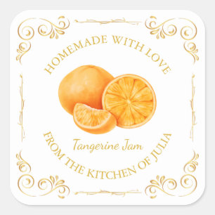 Adesivo Quadrado Rótulo da Praça de Emperramento de Tangerine Homem
