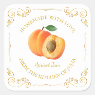 Adesivo Quadrado Rótulo da Praça de Emperramento do Apricot Homemad