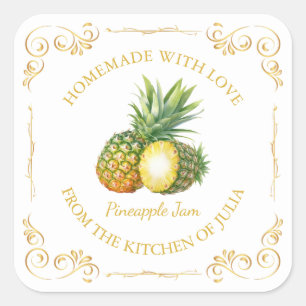 Adesivo Quadrado Rótulo da Praça do Emperramento do Pineapple em Ca