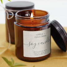 Rótulo da Vela de Soja Rustic Burlap