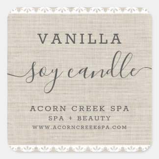 Adesivo Quadrado Rótulo da Vela de Soy | Ruptura Rústica