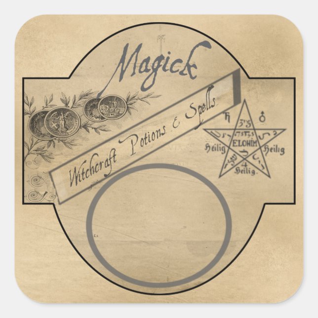 ADESIVO QUADRADO RÓTULO DAS POÇÕES MAGICK (Frente)