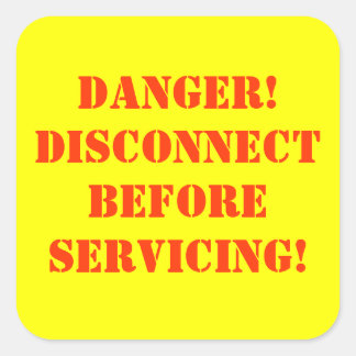 Adesivo Quadrado Rótulo de aviso de perigo