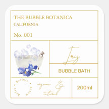 Rótulo de Banho de Bolha Apothecary Iris
