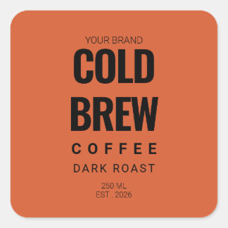 Adesivo Quadrado Rótulo de Café Personalizado para Embalagem de Col