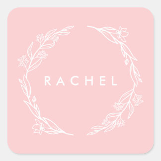 Adesivo Quadrado Rótulo de camada floral
