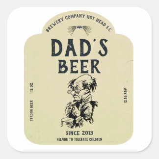 Adesivo Quadrado Rótulo de cerveja do pai