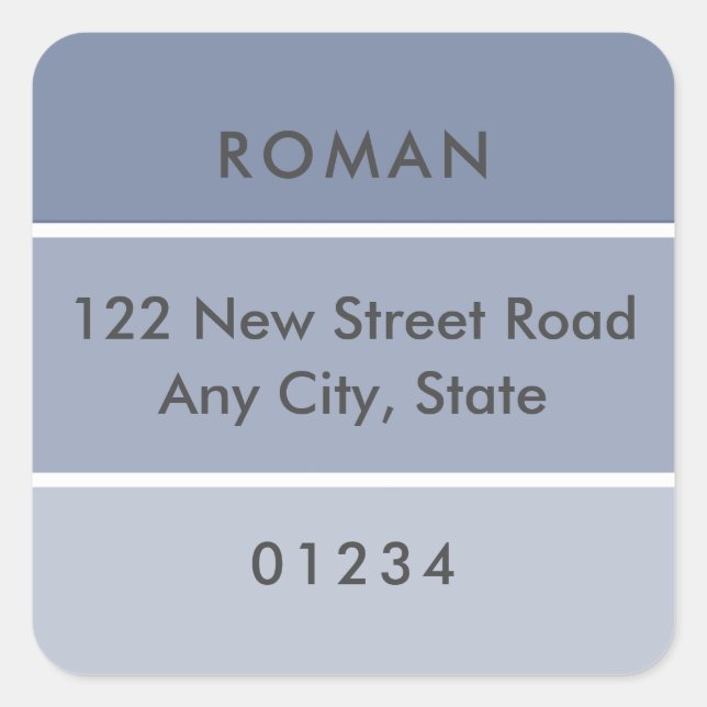 Adesivo Quadrado Rótulo de Chip de Pintura Azul (Frente)