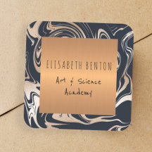 Rótulo de cobre de vidro de ouro rosa preto