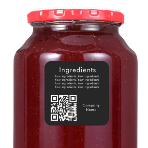 Adesivo Quadrado Rótulo de código qr do ingrediente de produto pret