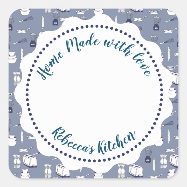 Adesivo Quadrado Rótulo de Conserva de Frutas | Pote de Mason Casei (Frente)