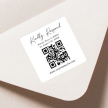rótulo de devolução quadrado de código QR | Adesiv