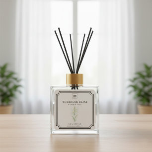 Adesivo Quadrado Rótulo de Difusor de Aroma Floral de Tuberosa