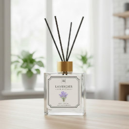Adesivo Quadrado Rótulo de Difusor de Reed Lavanda