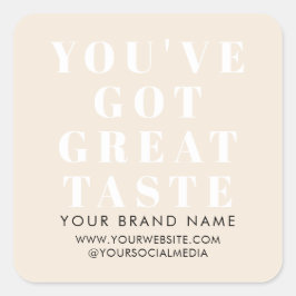 Adesivo Quadrado Rótulo de embalagem de caixa bege moderno