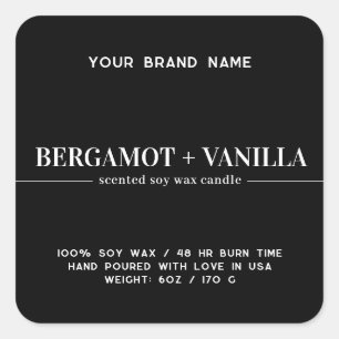Adesivo Quadrado Rótulo de embalagem de rótulo simples de vela mode