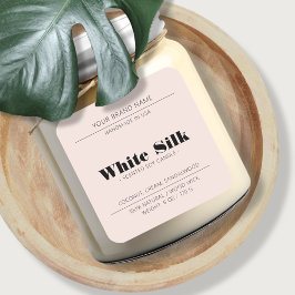 Adesivo Quadrado Rótulo de embalagem do produto rosa moderno para v