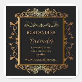 Adesivo Quadrado Rótulo de empresa de velas
