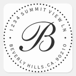 Adesivo Quadrado Rótulo de Endereço de Retorno de Rodada Personaliz