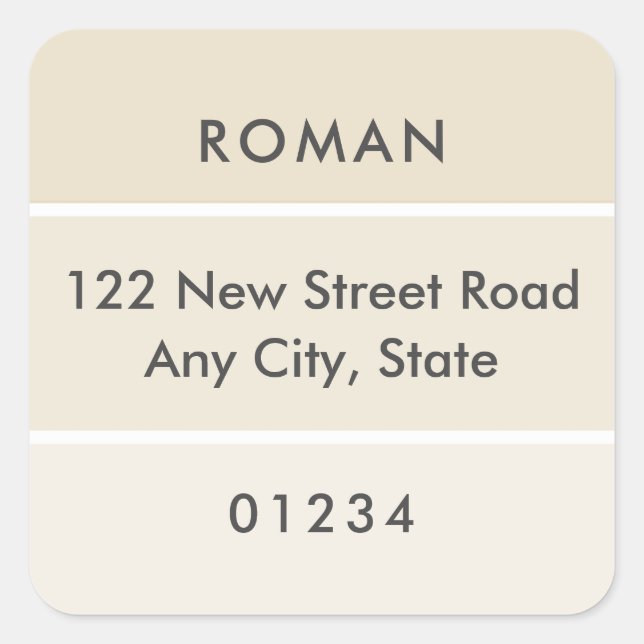 Adesivo Quadrado Rótulo de Endereço de Tinta Bege Fresh Paint (Frente)