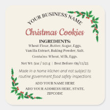 Rótulo de Ingrediente da Cabana de Biscoitos de Na