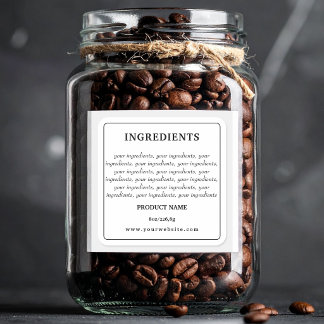 Adesivo Quadrado Rótulo de Ingredientes do Produto | Design Imprimí