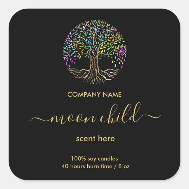 Adesivo Quadrado Rótulo de jarro Celestial de Tensão de Vida (Frente)