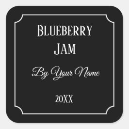 Adesivo Quadrado Rótulo de latência personalizado preto