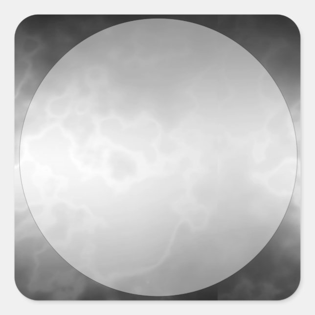 Adesivo Quadrado Rótulo de Mármaco de Carvão Preto - Quadrado Peque (Frente)